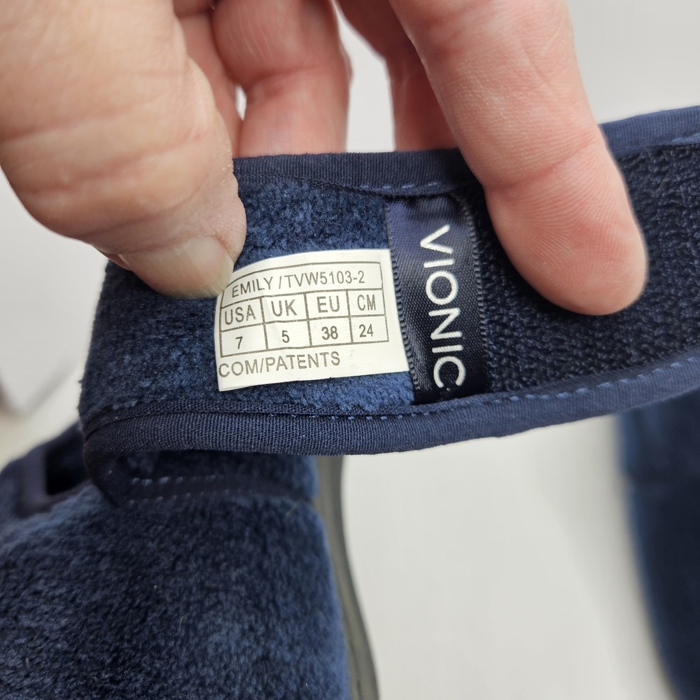 Vionic Emily Slippers Blue Size 7 Podiatrist Designed Heel To Toe 10.5" - Picture 11 of 12